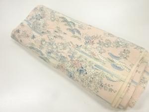 アンティーク　草花模様着物洗い張り
